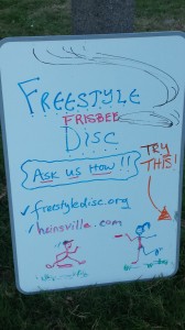Freestyle Frisbee Sign